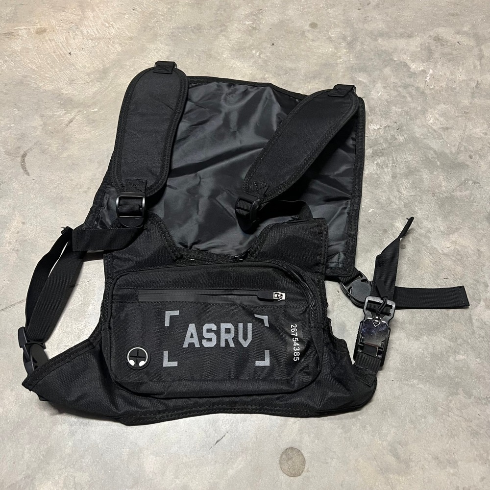 ASRV Mens Training Chest Rig Black Tactical Utility Bag Reflective 26754385